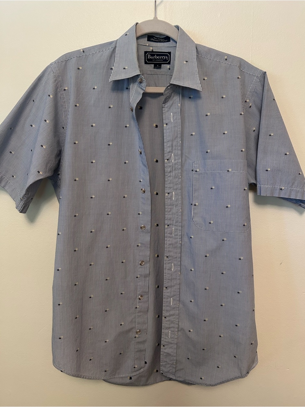 Burberry Pinstripe Short Sleeve Button-Down Shirt  Men’s size S